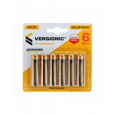 Baterie alkaliczne 6 szt. AA R6 VERGIONIC