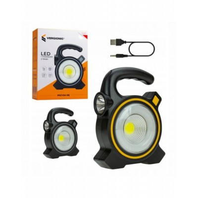 Lampa solarna LED z uchwytem + powerbank VERGIONIC