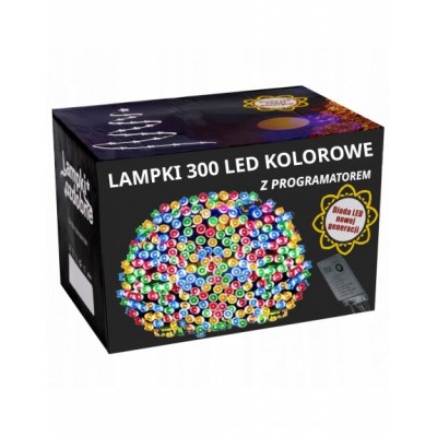 LAMPKI CHOINKOWE 300LED GRUBY KABEL KOLOROWE