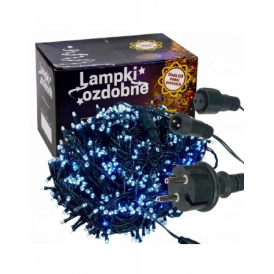 LAMPKI CHOINKOWE 200LED FLASH BIAŁE ZIMNE STAŁE