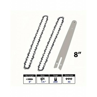 Prowadnica + 2 ŁAŃCUCHY do piły łańcuchowej 8" 20cm +2...