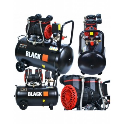 KOMPRESOR BEZOLEJOWY SPRĘŻARKA POWIETRZA DWUTŁOKOWY 50L...