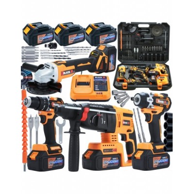 OGROMNY ZESTAW NARZĘDZI AKU 3X 4AH 21V 4w1 MŁOT...