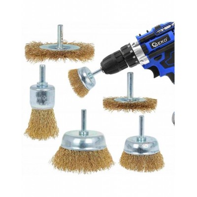 ZESTAW DRUCIANYCH SZCZOTEK DO WIERTARKI WKRĘTARKI STALI...