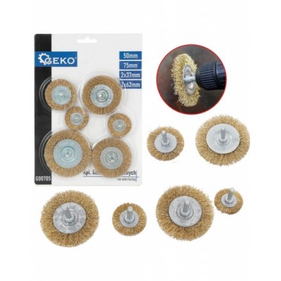 Komplet szczotek drucianych mosiądz na wiertarkę 6 SZT...