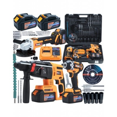 MEGA ZESTAW NARZĘDZI AKU 2X 4AH 21V 3w1 MŁOT KLUCZ...