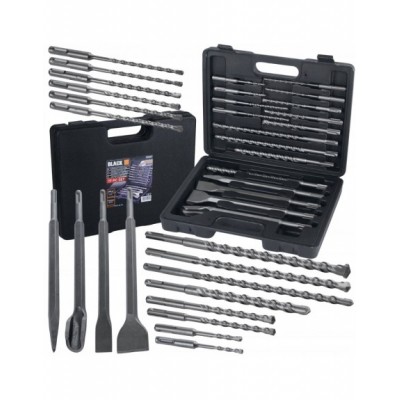 ZESTAW WIERTEŁ I DŁUT SDS PLUS SDS+ W WALIZCE 17 SZT BLACK