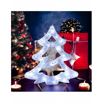 OZDOBA LED ŚWIECĄCA CHOINKA PROGRAMATOR OKNO BIAŁA ZIMNA