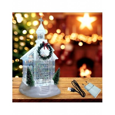 KOŚCIÓŁEK OZDOBA BOŻONARODZENIOWA ŚWIECI GRA KOLĘDA...