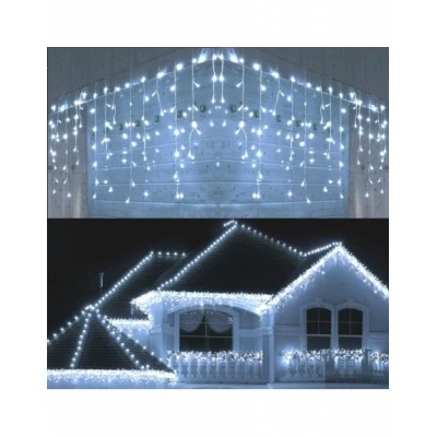 SOPLE LAMPKI CHOINKOWE LED KURTYNA białe zimne 22m