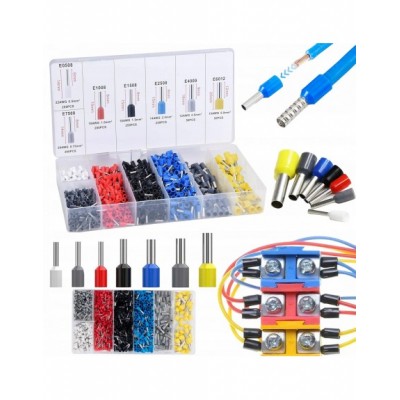 TULEJKI KOŃCÓWKI IZOLOWANE KABLI PRZEWODÓW ZACISKOWE 1200...