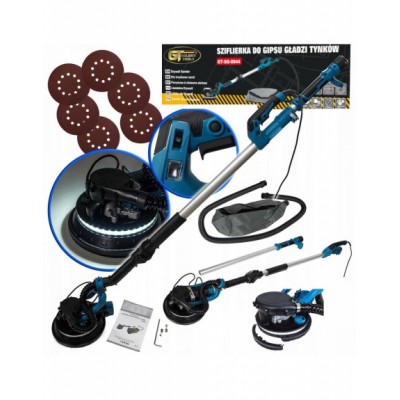 SZLIFIERKA ŻYRAFA DO GIPSU GŁADZI BEZPYŁOWA LED + papiery...