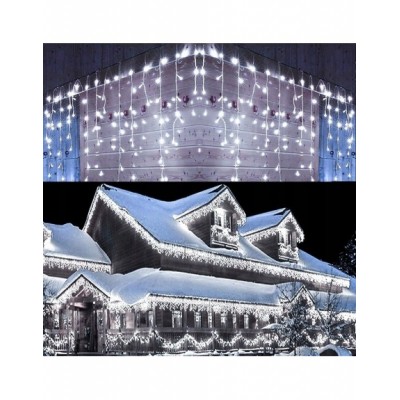 SOPLE LAMPKI CHOINKOWE LED KURTYNA BIAŁE zimne 4,6m zimne
