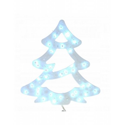 OZDOBA ŚWIĄTECZNA W OKNO choinka biała zimna LED 40 CM