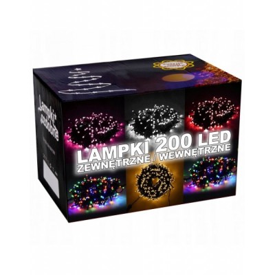 LAMPKI CHOINKOWE 200LED GRUBY KABEL 15M ZEW/WEW MULTI